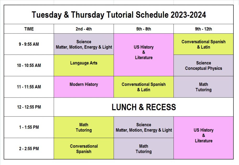 Schedules for 23-24